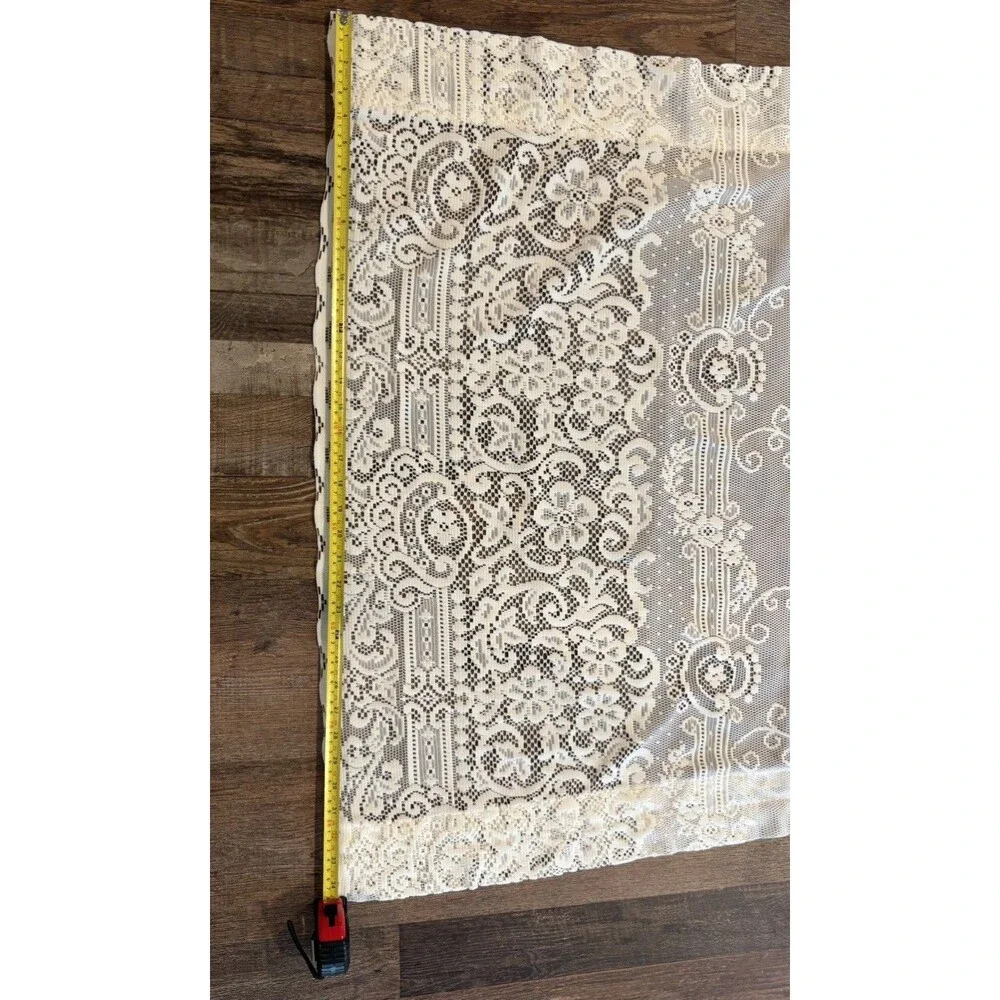 VTG Floral Lace Window Cafe Curtain Valance 55”x35” Very Pretty Granny Cottage